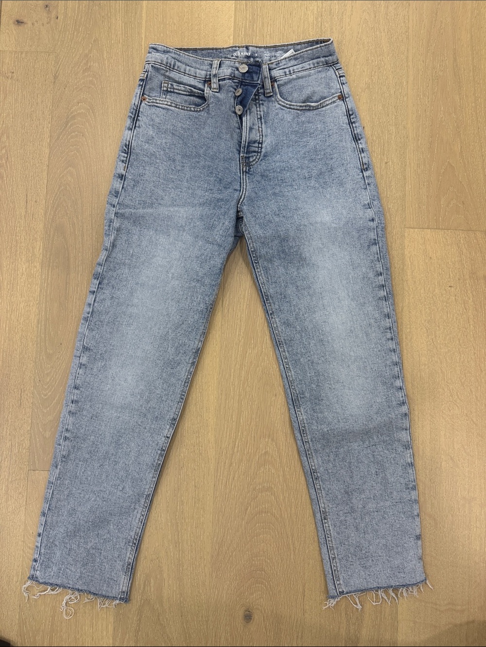 Old Navy High-Rise Light Blue Button-Fly Jeans